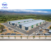 Atelier préfabriqué en structure métallique à double travée, charpente portique, entrepôt industriel, construction de bâtiment d'usine