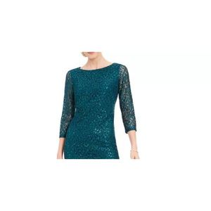 Abito da sera lungo in pizzo con paillettes all'uncinetto verde Jessica Howard da donna, taglie dalla XS alla XL, stile elegante e naturale - Product Image 2