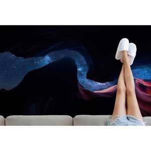 Starry Sky Printed <b>Rug</b> - Modern Black <b>Rug</b> for Living Room, Office, and Home Decor,<b>Chenille</b> <b>Rug</b> - Product Image 2