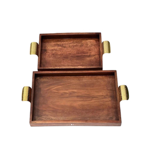 Plateau en bois de grande qualité Nouveau plateau de table à café moderne Plateau de serveur en bois Ware Dessert Nouilles Bols Plateau de service pour Top Vente - Product Image 5