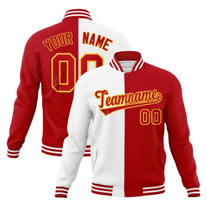 เสื้อแจ็คเก็ตเบสบอลแบบวาร์ซิตี้คุณภาพสูงสั่งทำพิเศษ น้ำหนักเบา กันน้ำ กันลม ระบายอากาศได้ดี คอเสื้อแบบคอกลม ตัดเย็บแบบต่อผ้า ลายตัวอักษร - Product Image 3