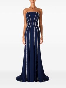 Sans manches sans bretelles sirène Silhouette Maxi robe de soirée naturel respirant paillettes fêtes de bal formelle Satin antistatique - Product Image 4