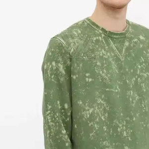 Calidad superior de moda de los hombres de lavado ácido sudadera básica transpirable lavado ácido sudadera - Product Image 5