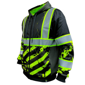 Bonne qualité Meilleures ventes Salut Vis réfléchissant robinet vêtements de travail Construction à manches longues sweats à capuche de sécurité pour les hommes - Product Image 3