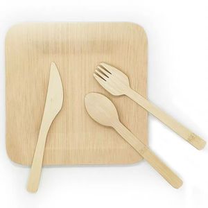 Set de couverts de table Eco Compost pour salle à manger durable Set de couverts à bagasse pour restaurant restauration et usage institutionnel - Product Image 1