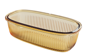 ชามแก้วผสมอาหาร ทนความร้อน ชามสลัด ชามแก้วสีเหลืองอำพัน ชามเสิร์ฟอาหาร ชามเตรียมอาหารในครัว - Product Image 5