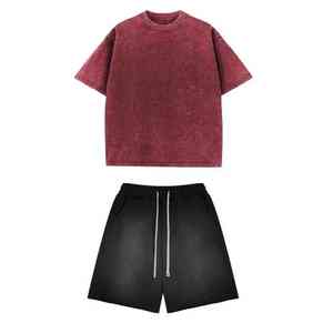 Conjunto de pantalones cortos y camiseta de verano con estampado DTF para hombre, traje de sublimación personalizado, ropa de calle de dos piezas con diamantes de imitación, ropa Oem - Product Image 4