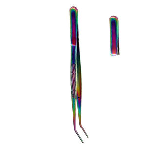 Pince à épiler dentaire de qualité supérieure en acier allemand enduit de couleur avec une pince à épiler coudée avec une pince à épiler universitaire personnalisée en gros avec OEM - Product Image 4