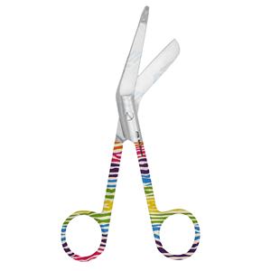 Tijeras para Vendajes de Tela, Instrumentos Quirúrgicos, Instrumentos Médicos, Tijeras para Vendajes con Patrón de Cebra Arcoíris, Tijeras para Cortar Vendajes - Product Image 1
