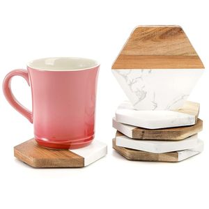 Eco-Friendly <b>Ceramic</b> <b>Coasters</b> Set Classic Wooden & Stone Design for Home Decor - Product Image 1