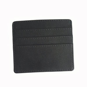 ADORA-Estuche para tarjetas de crédito minimalista de cuero genuino negro para hombre, Cartera de bolsillo con bloqueo RFID y diseño duradero - Product Image 1