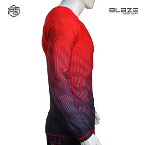 Venta al por mayor de alta calidad Jiu Jitsu Rash Guard personalizado de manga larga MMA compresión RashGuards para los hombres - Product Image 3