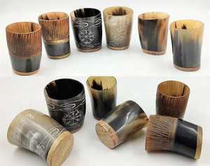 New African Natural Ox & Buffalo Horn Drinking <b>Mug</b> With Latest Stylish Stand Handcrafted <b>Mug</b> For Mead Beer Wine Tankard <b>Mug</b> - Product Image 3