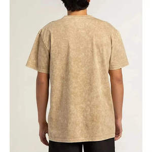 Camiseta de Algodón Grueso de 250 GSM para Hombre, Lavado Ácido, Corte Regular, Tejido de Punto, Estilo Urbano Vintage, Logotipo Bordado Frontal, Prenda Superior - Product Image 6