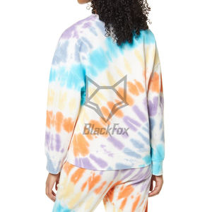 Sudadera de invierno de manga larga anticontracción sostenible para mujer, tela de Jersey con técnica Tie-Dye Vintage lavado ácido - Product Image 3