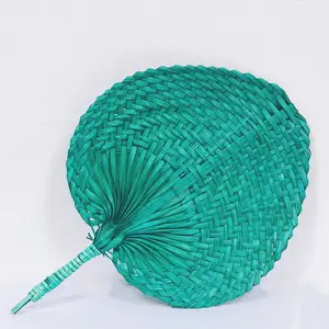 畅销低价优质编织竹手持风扇天然新设计叶扇