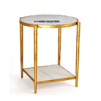 Table d'appoint en acier inoxydable, métal, marbre, forme carrée, poli et brillant, style fantaisie, excellente qualité, vente à chaud