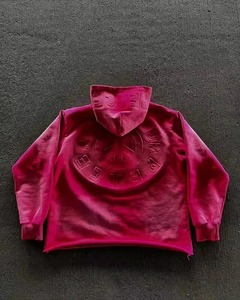 เสื้อฮู้ดสวมหัวแบบหลวมลำลองใหม่ Y2K อเมริกันฮิปฮอปสตรีทฮิปฮอปขนแกะย้อนยุคมีฮู้ดหนาสำหรับผู้ชายเสื้อกันหนาวคู่เทรนด์โจ๊กเกอร์ - Product Image 4