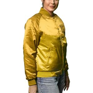 2025 estilo personalizado y logotipo chaqueta de bombardero de satén para mujer chaqueta de bombardero de satén de talla grande de alta calidad para mujer Chaquetas de satén para mujer - Product Image 4