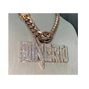 Diamantes de moissanita reales fabricados en la India, colgante en capas para mujer, letra cursiva personalizada disponible, Plata de Ley 925 - Product Image 4