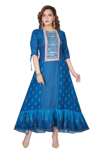 Vêtements ethniques de qualité supérieure les plus vendus ensemble Kurta long à manches longues à vendre en vrac mode femmes élégantes Kurta - Product Image 6