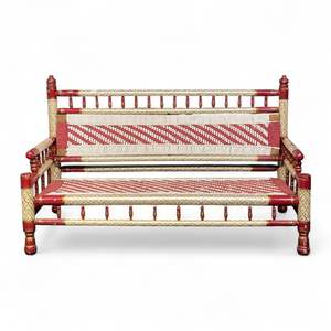 Ensemble de canapés tressés à la main de style tropical - Product Image 6