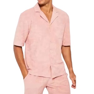 เสื้อเชิ้ตแขนสั้นและกางเกงขาสั้นผ้าเทอร์รี่แบบสองชิ้นสำหรับผู้ชายและผู้หญิง ใส่สบาย ระบายอากาศได้ดี แห้งเร็ว ติดกระดุม ไซส์ใหญ่ ลดราคาพิเศษ - Product Image 2