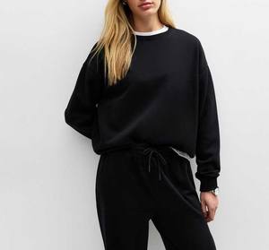 Sudadera de lana de algodón Unisex informal para ropa de invierno Sudadera de cuello redondo de gran tamaño de estilo callejero - Product Image 1