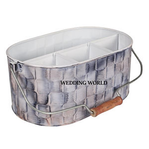 Soporte para utensilios galvanizado Buena calidad Cubiertos hechos a mano Caddy Forma rectangular Soporte para utensilios de diseñador - Product Image 3