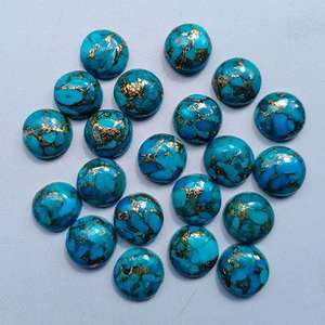 Cabochon Turquoise Mohave Bleu Naturel Pierre précieuse libre 3mm à 11mm Coupe ovale pour les concepteurs - Product Image 2