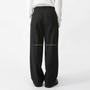 Pantalones Casuales de Pierna Ancha, Ligeros y de Diseño Moderno para Hombre, Estilo Coreano, Holgados, de Lona, Color Caqui, con Cintura Elástica - Product Image 2