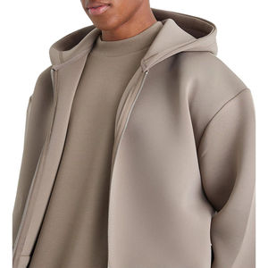 Veste polaire technique unie à capuche zippée oversize pour homme, en tissu épais, à épaules tombantes, style streetwear, vente en gros - Product Image 6