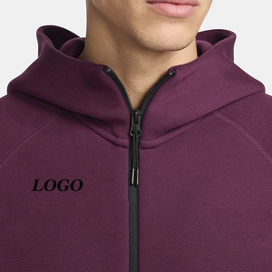 Sweat à capuche chaud respirant pour hommes de haute qualité à l'usine 2025/coupe régulière Logo personnalisé sweat à capuche zippé à la mode pour hommes - Product Image 3