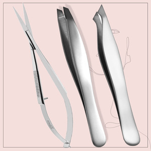 Pinzas de cejas de primera calidad, inclinadas e inclinadas con tijera de resorte, fácil de cortar para mujeres, vello facial y estilo de cejas, agarre antideslizante - Product Image 3