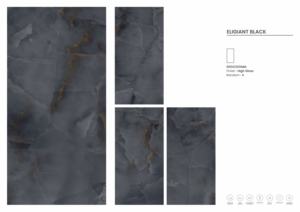 กระเบื้องพอร์ซเลนเคลือบเงาคุณภาพพรีเมียม สีดำสง่างาม - Product Image 3