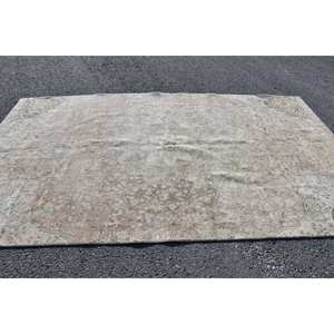 Alfombra turca de lana Vintage, tejido plano de retales verde beige, 5,6x9,9 pies, alfombra para sala de estar con respaldo de látex para decoraciones - Product Image 3