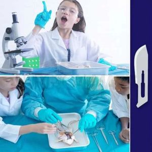 100 pièces lames de scalpel #10 pour poignée n ° 3 lames chirurgicales stériles en acier au carbone Instrument médical - Product Image 5