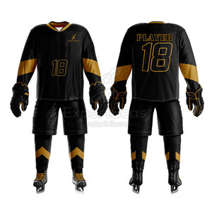 Conjunto de Jersey y pantalones de hockey sobre hielo hecho en fábrica diseñado para jugadores profesionales con ajuste cómodo y diseño elegante - Product Image 1