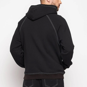 Vente en gros pull à capuche surdimensionné 100% coton surdimensionné 450 GSM sweats à capuche noirs pour hommes - Product Image 3
