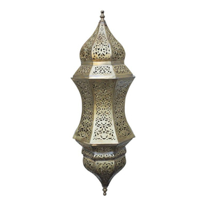Handcrafted Moroccan Brass Pendant <b>Light</b> Vintage Style Filigree <b>Hanging</b> Lantern Unique Gold Metal Ceiling Lamp For Home Decor - Product Image 5
