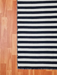 Alfombra de algodón estilo Kilim tejida a mano corredor negro blanco patrón abstracto antideslizante mechón para uso en el pasillo de entrada del Hogar - Product Image 4