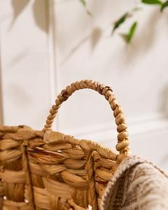 Panier rond en jacinthe d'eau avec poignée, panier de rangement fait main, vente en gros, écologique, fabriqué au Vietnam - Product Image 3