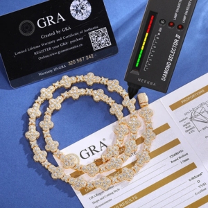 สร้อยเพชรโมอิสขนาด10มม. สีเงิน925ประดับด้วยดาวลิงก์เทนนิส VVS Moissanite สร้อยคอสำหรับผู้ชายโซ่สุดหรูในชีวิตประจำวัน - Product Image 4