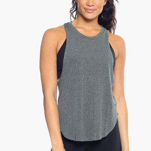 Camisetas sin mangas de entrenamiento de gimnasio personalizadas para mujer, venta al por mayor de secado rápido, anticontracción, transpirable, deportes, Yoga, Fitness, tela tejida, servicio OEM - Product Image 1