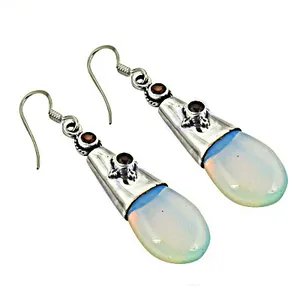 Pendientes Colgantes Vintage de Opalita Chapados en Oro de 18K para Mujer, Joyería Elegante para Uso Diario - Product Image 1
