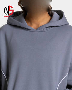 Survêtements pour femmes sur mesure, gris glacé surdimensionné avec passepoil, deux pièces, respirants, vêtements de sport et de loisirs, ensembles de survêtements pour femmes - Product Image 5