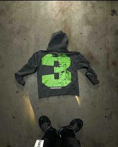 เสื้อมีฮู้ดผ้าฟลีซสำหรับผู้ชายเสื้อแนวสตรีทโอเวอร์ไซส์ - Product Image 5