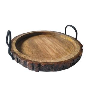 Plateau en bois de nouvelle conception plateau de service en bois de style standard plateau de service de dessert de nourriture de finition naturelle - Product Image 2