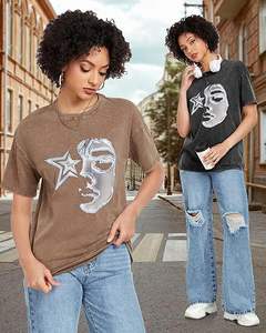 เสื้อยืดโอเวอร์ไซส์สั่งทำพิเศษ ล้างสีแบบแอซิด พิมพ์ลายสกรีน ไหล่ตก ผ้าหนา 100% คอตตอน คุณภาพสูง เสื้อยืดยูนิเซ็กส์ - Product Image 2