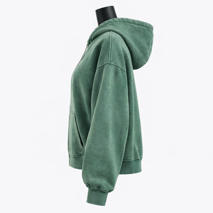 Sudadera con capucha vintage para mujer, con cremallera completa, estilo oversize, de forro polar grueso, para moda urbana - Product Image 4